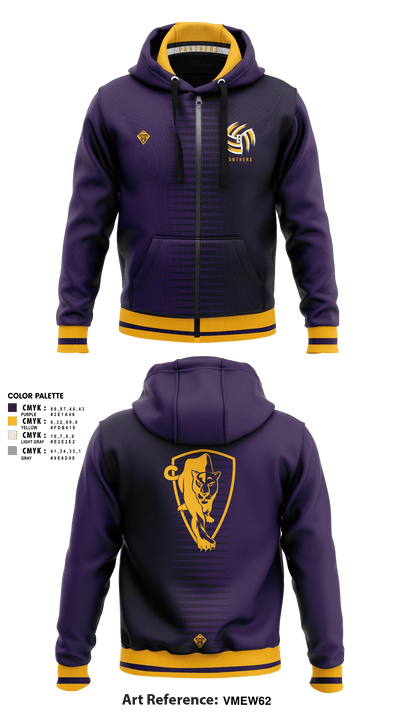 BOULDER HIGH SCHOOL GIRLS VOLLEYBALL 13514059 Zip Hoodie - 1