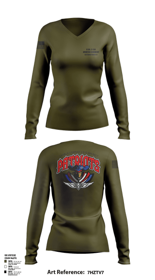 Women's Long Sleeve Vneck Shirt, C Co. 2-210 Aviation Regiment (Structures), , Teamtime, Team time, sublimation, custom sports apparel, team uniforms, spirit wear, spiritwear, sports uniforms, custom shirts, team store, custom team store, fundraiser sports, apparel fundraiser