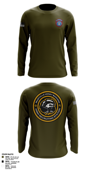 Long Sleeve Performance Shirt, Maryville Honeybadger, Army, Teamtime, Team time, sublimation, custom sports apparel, team uniforms, spirit wear, spiritwear, sports uniforms, custom shirts, team store, custom team store, fundraiser sports, apparel fundraiser