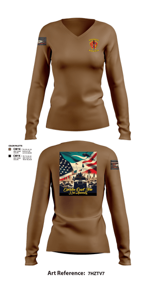 Women's Long Sleeve Vneck Shirt, 3/7 India Co. Wpns Plt, Marines, Teamtime, Team time, sublimation, custom sports apparel, team uniforms, spirit wear, spiritwear, sports uniforms, custom shirts, team store, custom team store, fundraiser sports, apparel fundraiser