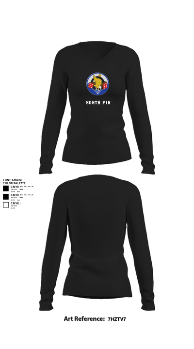 506th PIR 79913322 Women's Long Sleeve V-neck Shirt - 22