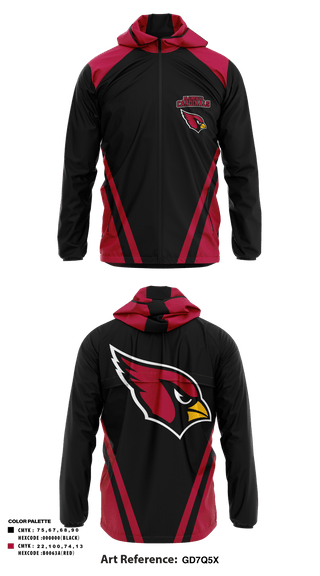 Windbreaker, plainfield cardinals, Track & Field, Teamtime, Team time, sublimation, custom sports apparel, team uniforms, spirit wear, spiritwear, sports uniforms, custom shirts, team store, custom team store, fundraiser sports, apparel fundraiser
