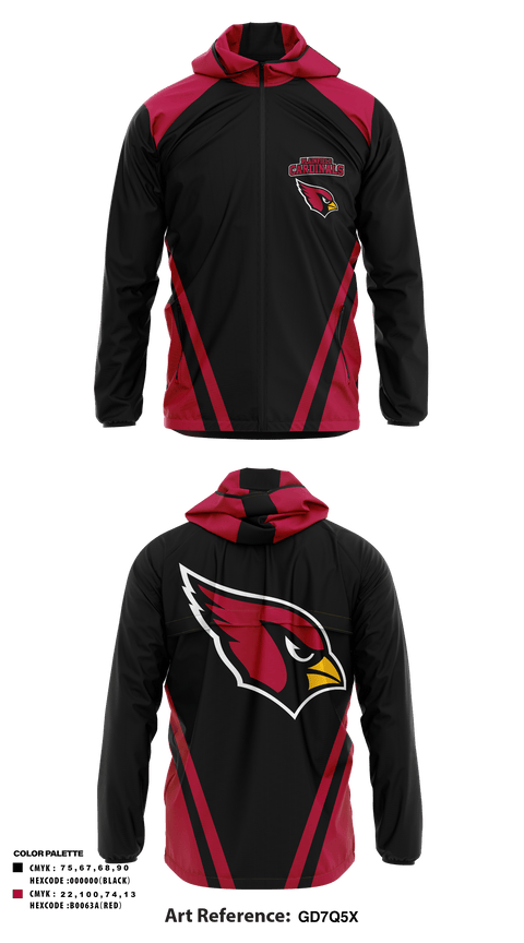 Windbreaker, plainfield cardinals, Track & Field, Teamtime, Team time, sublimation, custom sports apparel, team uniforms, spirit wear, spiritwear, sports uniforms, custom shirts, team store, custom team store, fundraiser sports, apparel fundraiser