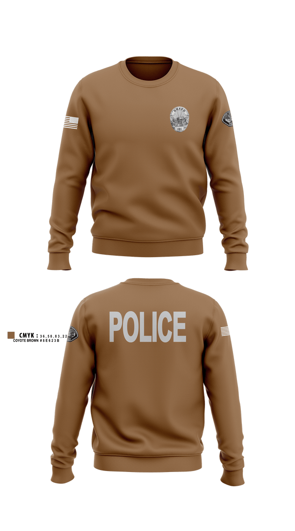 Crew Neck Sweatshirt, Desert Hot Springs Police Department, Police, Teamtime, Team time, sublimation, custom sports apparel, team uniforms, spirit wear, spiritwear, sports uniforms, custom shirts, team store, custom team store, fundraiser sports, apparel fundraiser