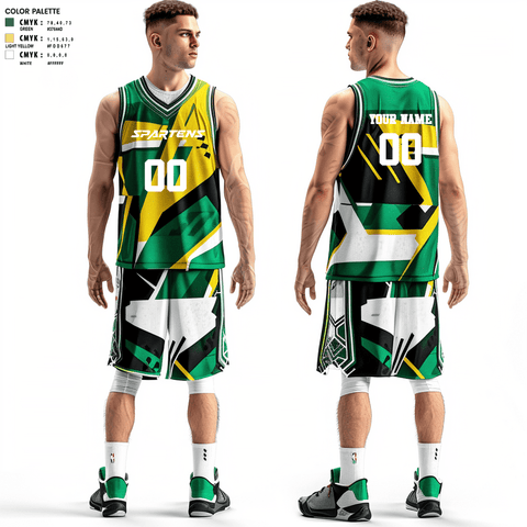 Basketball Uniform, Spartens, Men's Basketball, Teamtime, Team time, sublimation, custom sports apparel, team uniforms, spirit wear, spiritwear, sports uniforms, custom shirts, team store, custom team store, fundraiser sports, apparel fundraiser