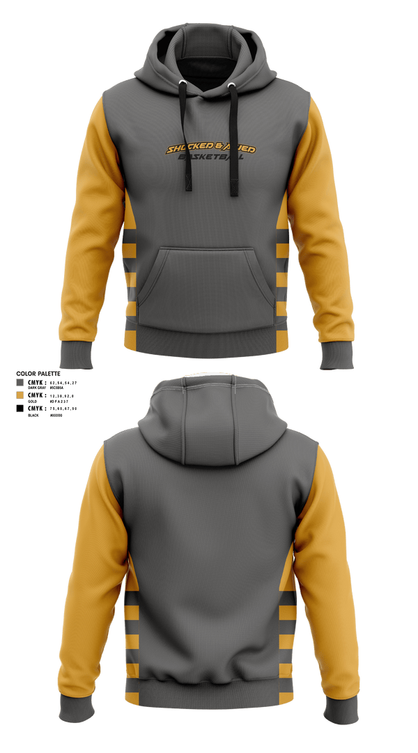 Hoodie, Shocked & Awed, Men's Basketball, Teamtime, Team time, sublimation, custom sports apparel, team uniforms, spirit wear, spiritwear, sports uniforms, custom shirts, team store, custom team store, fundraiser sports, apparel fundraiser