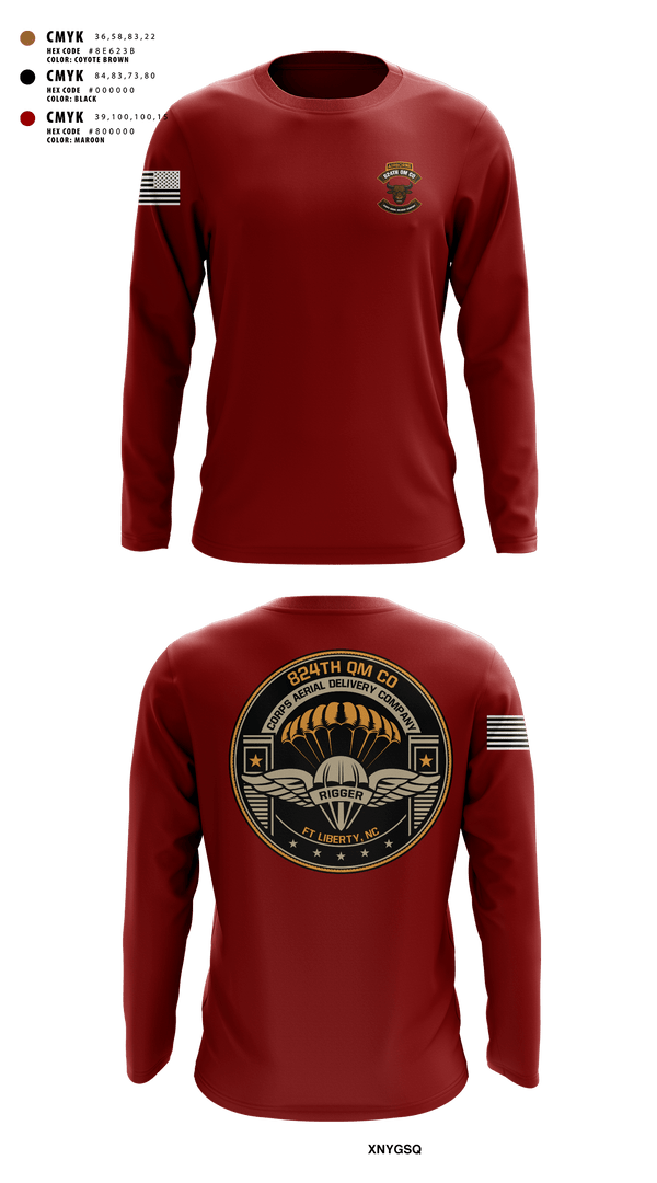 Long Sleeve Performance Shirt, 824th QM CO (CADC-A), Army, Teamtime, Team time, sublimation, custom sports apparel, team uniforms, spirit wear, spiritwear, sports uniforms, custom shirts, team store, custom team store, fundraiser sports, apparel fundraiser