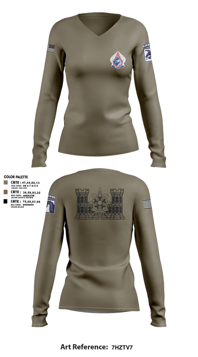 XVIII ABN G2 65000076 Women's Long Sleeve V-neck Shirt - 10