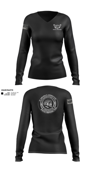 Women's Long Sleeve Vneck Shirt, St. Ann SRT, , Teamtime, Team time, sublimation, custom sports apparel, team uniforms, spirit wear, spiritwear, sports uniforms, custom shirts, team store, custom team store, fundraiser sports, apparel fundraiser