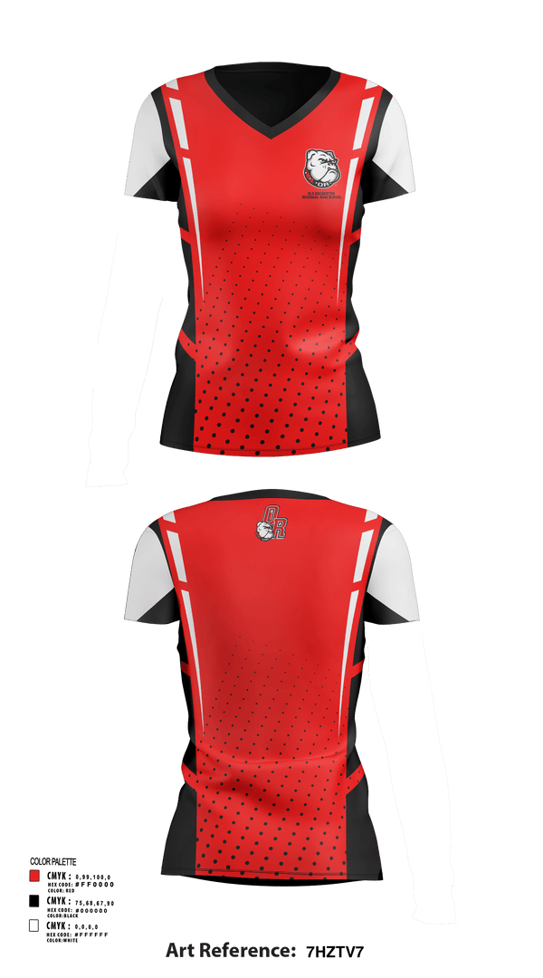 Women's Short Sleeve Vneck Shirt, Old Rochester Regional High School, Spirit Store, Teamtime, Team time, sublimation, custom sports apparel, team uniforms, spirit wear, spiritwear, sports uniforms, custom shirts, team store, custom team store, fundraiser sports, apparel fundraiser