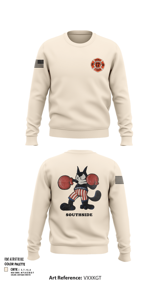 Crew Neck Sweatshirt, Station 17, Fire Department, Teamtime, Team time, sublimation, custom sports apparel, team uniforms, spirit wear, spiritwear, sports uniforms, custom shirts, team store, custom team store, fundraiser sports, apparel fundraiser