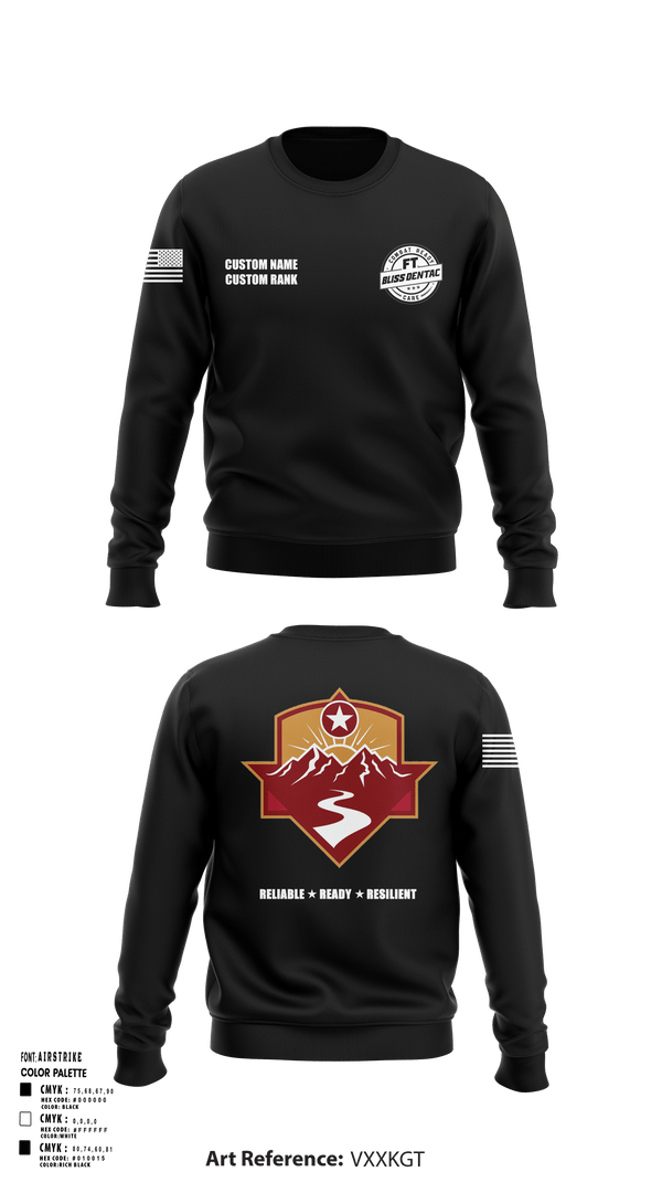 Crew Neck Sweatshirt, Fort Bliss DENTAC, Army, Teamtime, Team time, sublimation, custom sports apparel, team uniforms, spirit wear, spiritwear, sports uniforms, custom shirts, team store, custom team store, fundraiser sports, apparel fundraiser
