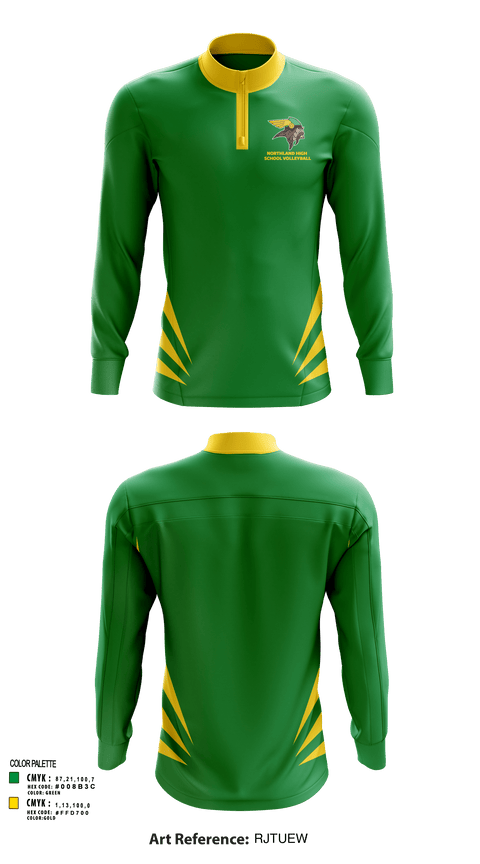 Quarter Zip Jacket, Northland High School Volleyball, Women's Volleyball, Teamtime, Team time, sublimation, custom sports apparel, team uniforms, spirit wear, spiritwear, sports uniforms, custom shirts, team store, custom team store, fundraiser sports, apparel fundraiser