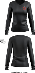 LAZY HELLDIVER 74477476 Women's Long Sleeve V-neck Shirt - 7
