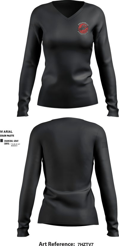 LAZY HELLDIVER 74477476 Women's Long Sleeve V-neck Shirt - 7
