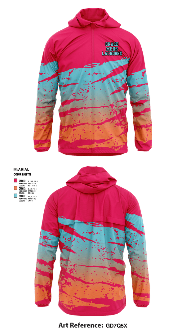 Windbreaker, Grace, Men's Lacrosse, Teamtime, Team time, sublimation, custom sports apparel, team uniforms, spirit wear, spiritwear, sports uniforms, custom shirts, team store, custom team store, fundraiser sports, apparel fundraiser