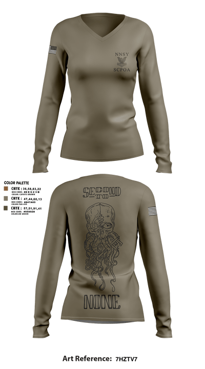 NNSY SCPOA 875496 Women's Long Sleeve V-neck Shirt - 2