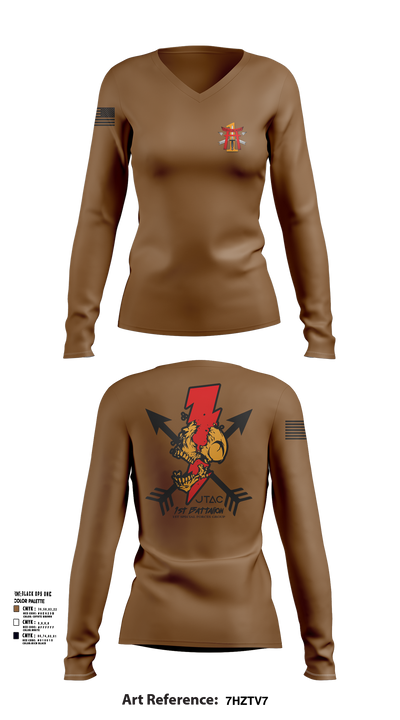 S3 Fires 1-1SFG(A) 45789233 Women's Long Sleeve V-neck Shirt - 102