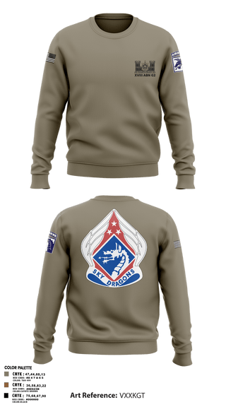 Crew Neck Sweatshirt, XVIII ABN G2, Army, Teamtime, Team time, sublimation, custom sports apparel, team uniforms, spirit wear, spiritwear, sports uniforms, custom shirts, team store, custom team store, fundraiser sports, apparel fundraiser