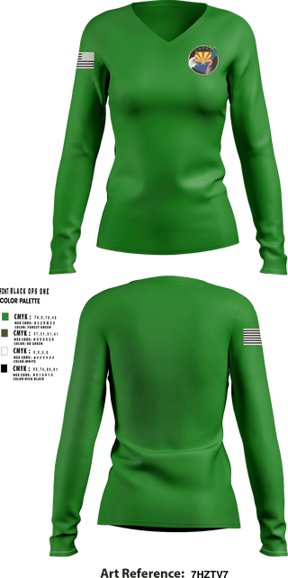 Women's Long Sleeve Vneck Shirt, Arizona Department of Veterans ServicesArizona Department of Veterans Services, , Teamtime, Team time, sublimation, custom sports apparel, team uniforms, spirit wear, spiritwear, sports uniforms, custom shirts, team store, custom team store, fundraiser sports, apparel fundraiser