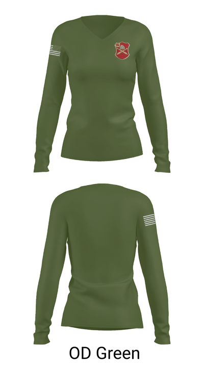 Bravo Battery, 6th Battalion, 10th Field Artillery 85654771 Women's Long Sleeve V-neck Shirt - 57