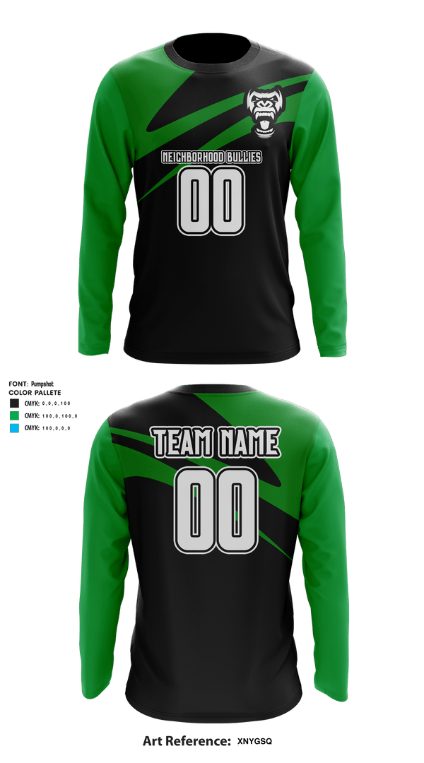 Long Sleeve Performance Shirt, Neighborhood Bullies, Football, Teamtime, Team time, sublimation, custom sports apparel, team uniforms, spirit wear, spiritwear, sports uniforms, custom shirts, team store, custom team store, fundraiser sports, apparel fundraiser