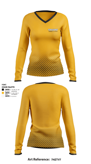 Women's Long Sleeve Vneck Shirt, Trojans, Track & Field, Teamtime, Team time, sublimation, custom sports apparel, team uniforms, spirit wear, spiritwear, sports uniforms, custom shirts, team store, custom team store, fundraiser sports, apparel fundraiser