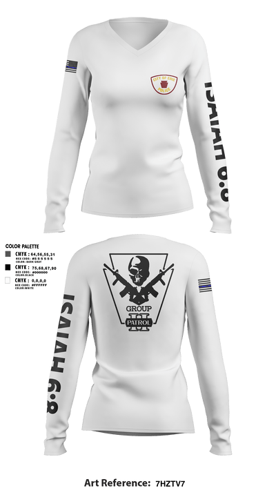 Erie police department 42261710 Women's Long Sleeve V-neck Shirt - 3