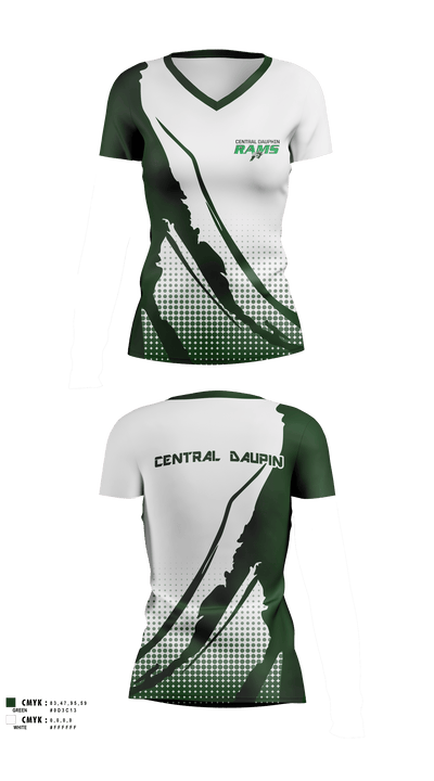 Central Dauphin High School 44934888 Women's Short Sleeve V-neck Shirt - 3
