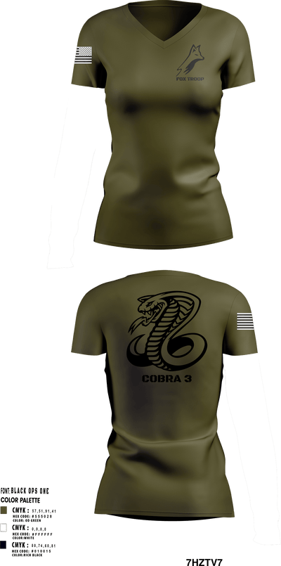 Fox troop 31876072 Women's Short Sleeve V-neck Shirt - 1