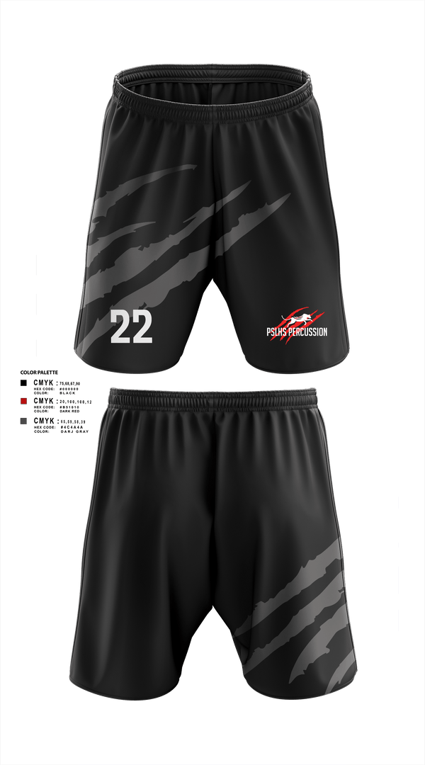 Athletic Shorts With Pockets, PSLHS Percussion, Men's Soccer, Teamtime, Team time, sublimation, custom sports apparel, team uniforms, spirit wear, spiritwear, sports uniforms, custom shirts, team store, custom team store, fundraiser sports, apparel fundraiser
