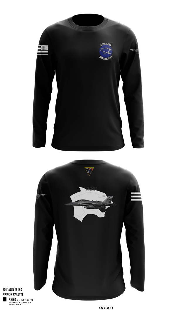 Long Sleeve Performance Shirt, VAQ-139 Cougars, Navy, Teamtime, Team time, sublimation, custom sports apparel, team uniforms, spirit wear, spiritwear, sports uniforms, custom shirts, team store, custom team store, fundraiser sports, apparel fundraiser