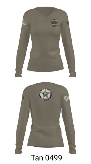 Women's Long Sleeve Vneck Shirt, Battallion Nonualco, Army, Teamtime, Team time, sublimation, custom sports apparel, team uniforms, spirit wear, spiritwear, sports uniforms, custom shirts, team store, custom team store, fundraiser sports, apparel fundraiser