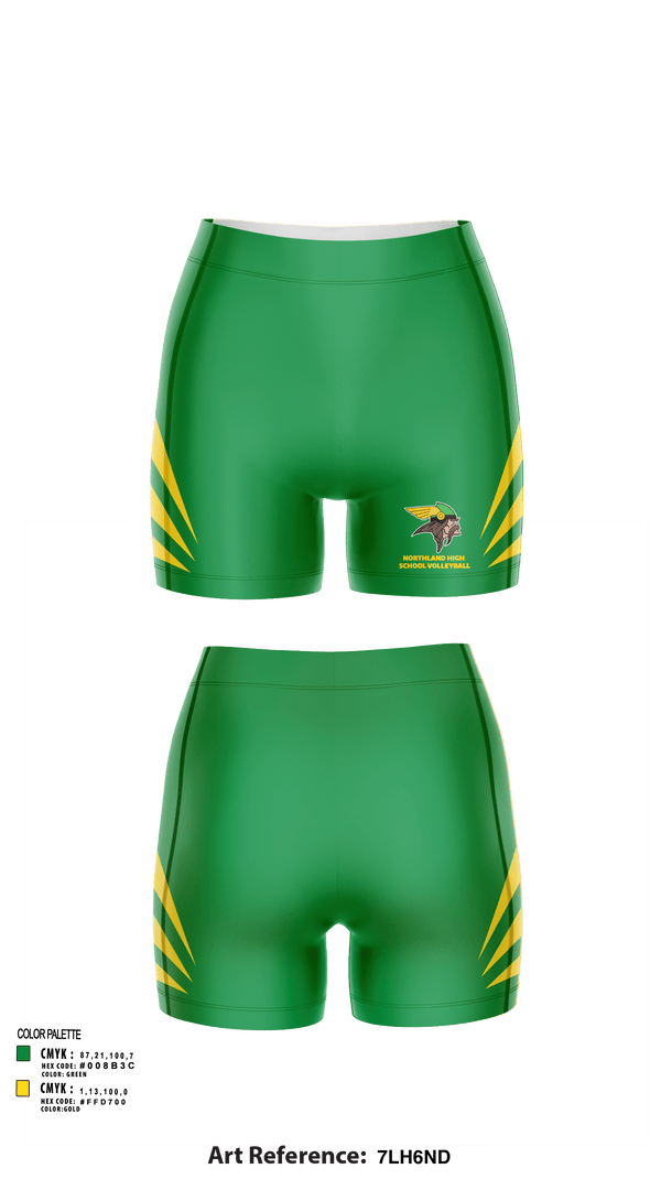 Women's Shorts, Northland High School Volleyball, Women's Volleyball, Teamtime, Team time, sublimation, custom sports apparel, team uniforms, spirit wear, spiritwear, sports uniforms, custom shirts, team store, custom team store, fundraiser sports, apparel fundraiser