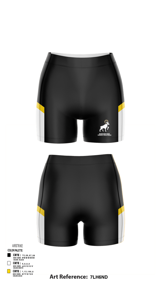 Women's Shorts, Highland High School Volleyball, Women's Volleyball, Teamtime, Team time, sublimation, custom sports apparel, team uniforms, spirit wear, spiritwear, sports uniforms, custom shirts, team store, custom team store, fundraiser sports, apparel fundraiser