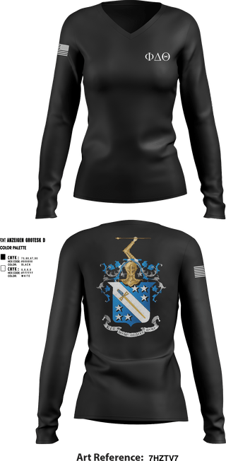 Women's Long Sleeve Vneck Shirt, Phi Delta Theta, Army, Teamtime, Team time, sublimation, custom sports apparel, team uniforms, spirit wear, spiritwear, sports uniforms, custom shirts, team store, custom team store, fundraiser sports, apparel fundraiser