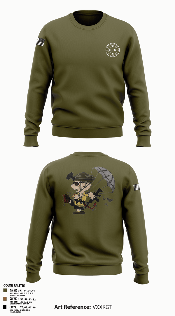 Crew Neck Sweatshirt, 3rd Platoon, CCo, 1-508th PIR, , Teamtime, Team time, sublimation, custom sports apparel, team uniforms, spirit wear, spiritwear, sports uniforms, custom shirts, team store, custom team store, fundraiser sports, apparel fundraiser