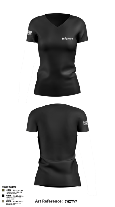 Infantry 46165168 Women's Short Sleeve V-neck Shirt - 3