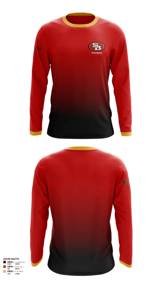 Long Sleeve Performance Shirt, Southbay 49ers 9(Villains), Football, Teamtime, Team time, sublimation, custom sports apparel, team uniforms, spirit wear, spiritwear, sports uniforms, custom shirts, team store, custom team store, fundraiser sports, apparel fundraiser
