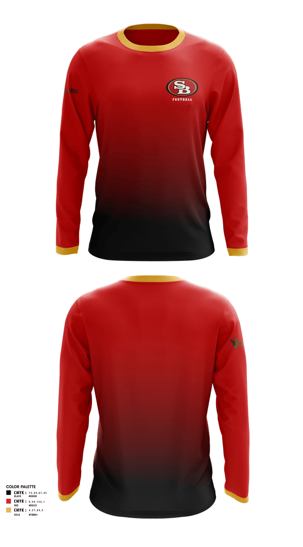 Long Sleeve Performance Shirt, Southbay 49ers 9(Villains), Football, Teamtime, Team time, sublimation, custom sports apparel, team uniforms, spirit wear, spiritwear, sports uniforms, custom shirts, team store, custom team store, fundraiser sports, apparel fundraiser