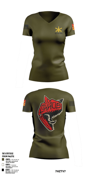 Women's Short Sleeve Vneck Shirt, C 1-43 ADA, Army, Teamtime, Team time, sublimation, custom sports apparel, team uniforms, spirit wear, spiritwear, sports uniforms, custom shirts, team store, custom team store, fundraiser sports, apparel fundraiser