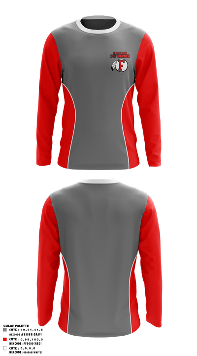 Fallbrook Pop Warner Football League 2743978 Long Sleeve Performance Shirt - 1