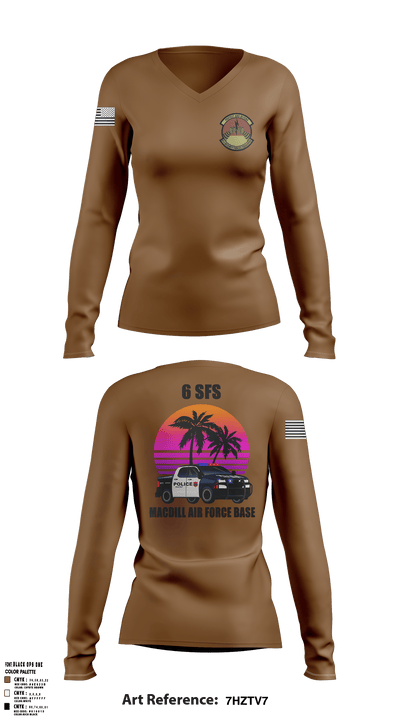 6th Security Forces Squadron 79689853 Women's Long Sleeve V-neck Shirt - 4
