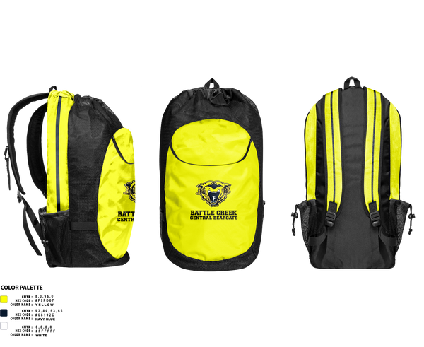 Gear Bag, Battle Creek Central Bearcats Flag Football, Track & Field, Teamtime, Team time, sublimation, custom sports apparel, team uniforms, spirit wear, spiritwear, sports uniforms, custom shirts, team store, custom team store, fundraiser sports, apparel fundraiser