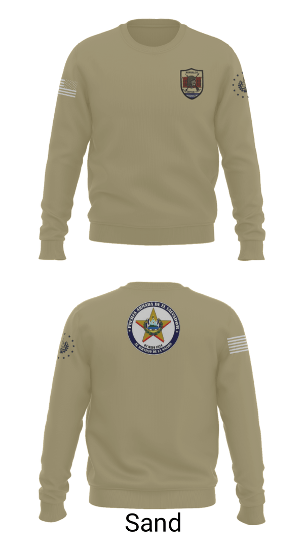 Crew Neck Sweatshirt, Battallion Nonualco, Army, Teamtime, Team time, sublimation, custom sports apparel, team uniforms, spirit wear, spiritwear, sports uniforms, custom shirts, team store, custom team store, fundraiser sports, apparel fundraiser