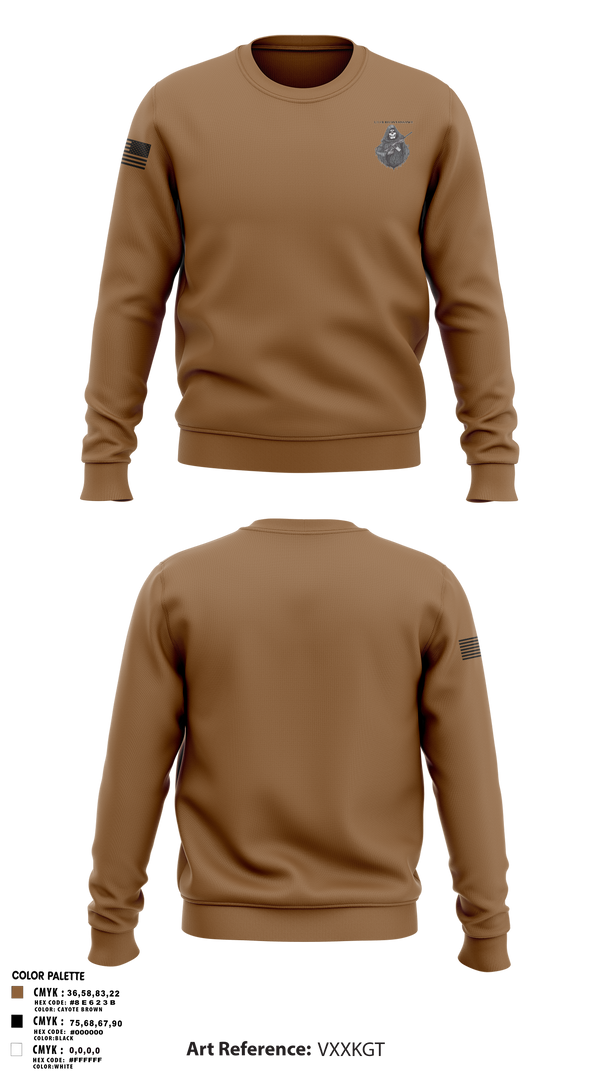 Crew Neck Sweatshirt, 1/3 CR Reconnaissance, , Teamtime, Team time, sublimation, custom sports apparel, team uniforms, spirit wear, spiritwear, sports uniforms, custom shirts, team store, custom team store, fundraiser sports, apparel fundraiser