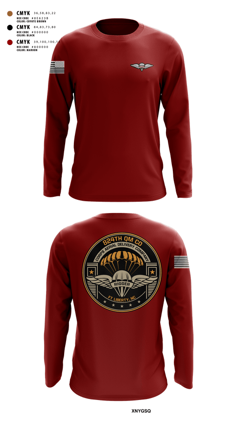 Long Sleeve Performance Shirt, 824th QM CO (CADC-A), Army, Teamtime, Team time, sublimation, custom sports apparel, team uniforms, spirit wear, spiritwear, sports uniforms, custom shirts, team store, custom team store, fundraiser sports, apparel fundraiser