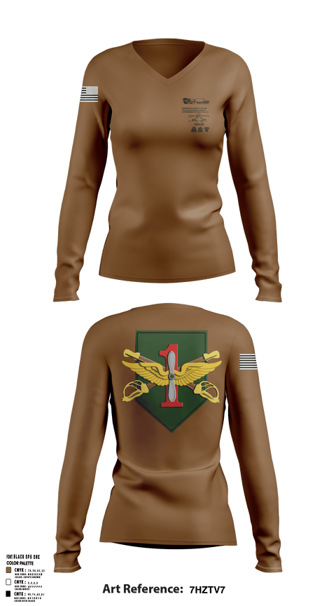 Women's Long Sleeve Vneck Shirt, 1-1ab E-Co, Army, Teamtime, Team time, sublimation, custom sports apparel, team uniforms, spirit wear, spiritwear, sports uniforms, custom shirts, team store, custom team store, fundraiser sports, apparel fundraiser