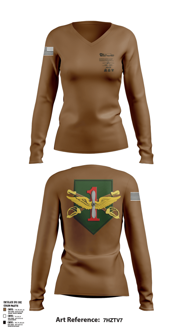 Women's Long Sleeve Vneck Shirt, 1-1ab E-Co, Army, Teamtime, Team time, sublimation, custom sports apparel, team uniforms, spirit wear, spiritwear, sports uniforms, custom shirts, team store, custom team store, fundraiser sports, apparel fundraiser