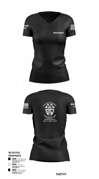 Women's Short Sleeve Vneck Shirt, Service AideService AideVia De Cristo, , Teamtime, Team time, sublimation, custom sports apparel, team uniforms, spirit wear, spiritwear, sports uniforms, custom shirts, team store, custom team store, fundraiser sports, apparel fundraiser